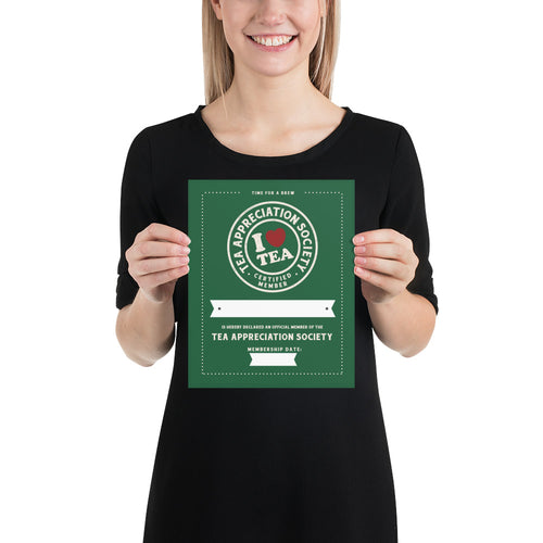 Tea Appreciation Society - Official Membership Certificate